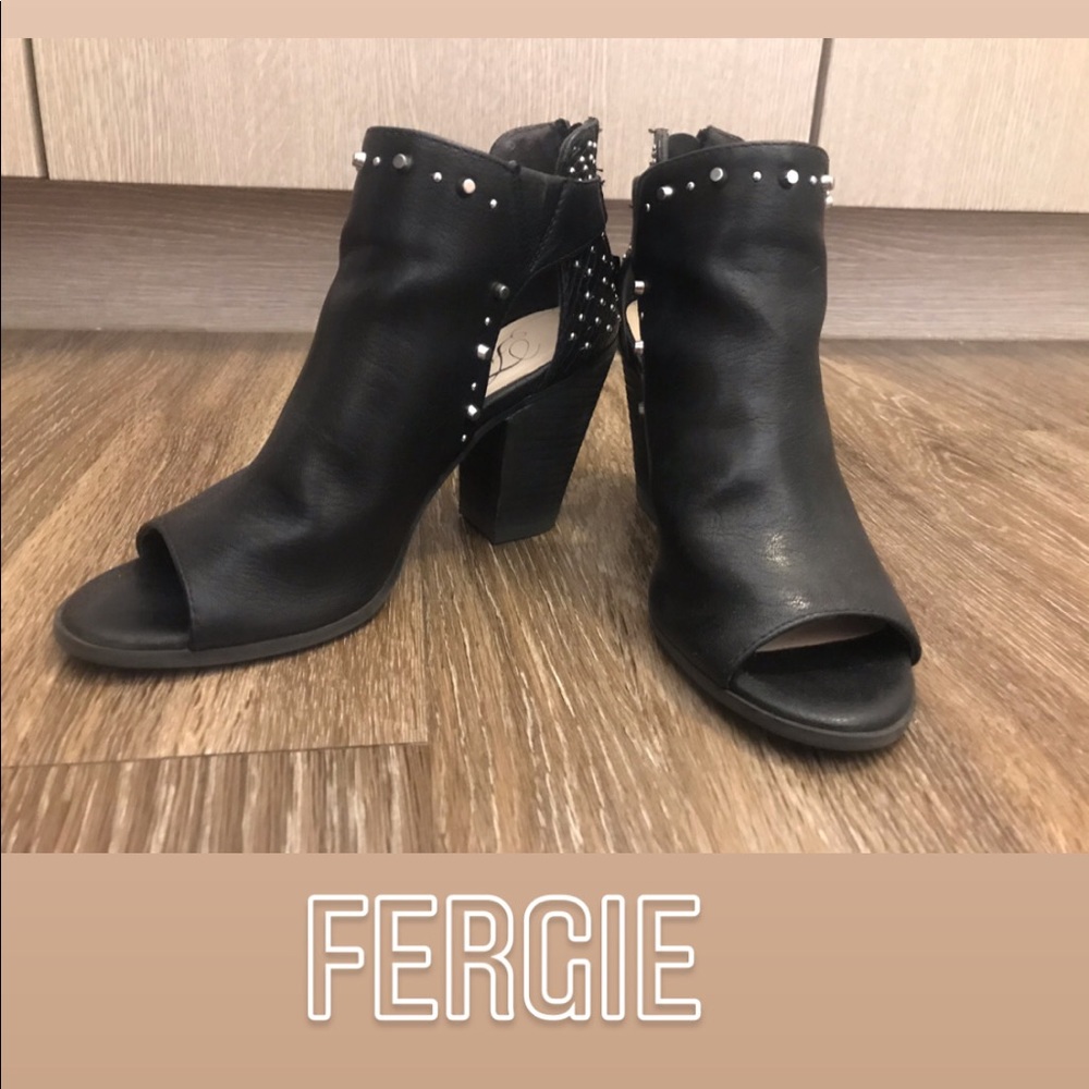 Cute Black Studded Booties by Fergie - Size 6